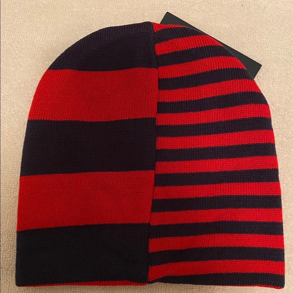U.S. Polo Assn. Red and Navy Colorblock Beanie…One Size - Picture 2 of 5